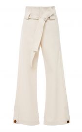 Rosetta Getty Cropped Belted Crepe Wide-Leg Pants at Moda Operandi