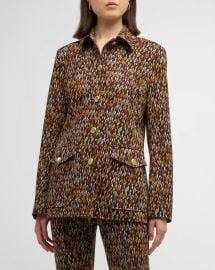 Rosetta Getty Geo Print Button Front Tailored Jacket at Neiman Marcus