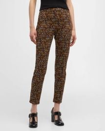 Rosetta Getty Geo Print Cropped Kick Flare Pants at Neiman Marcus