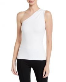 Rosetta Getty One-Shoulder Fitted Interlock Jersey Tank at Neiman Marcus