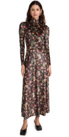 Rosetta Getty Zip Up Maxi Turtleneck Dress Velvet Jersey at Shopbop