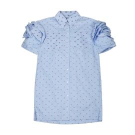 Rosette Sleeve Shirtdress Ivy Kirk at Ivy Kirk