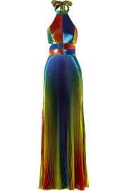 Rosie Assoulin - Cutout pleated silk-blend lam   halterneck gown at Net A Porter