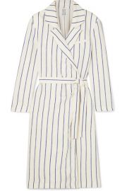 Rosie Assoulin   Striped linen wrap dress at Net A Porter