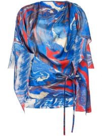 Rosie Assoulin Marble Printed Cape at Farfetch