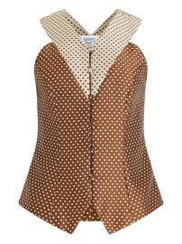 Rosie Assoulin polka-dot V-neck Vest Brown at Farfetch