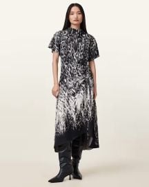 Rosie Short Sleeve Midi Dress HARMONY BLACK ALLSAINTS US at All Saints