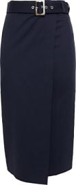 Rosilie wrap-effect belted cotton-blend twill skirt at The Outnet