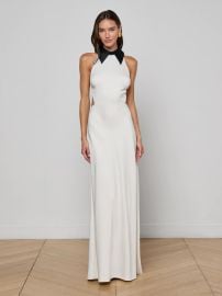 Rossi Cutout Gown in SwanBlack L39AGENCE at L'Agence