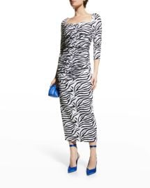 Rotate Birger Christensen Freya Ruched Midi Dress at Neiman Marcus