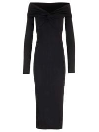 Rotate Birger Christensen Off shoulder midi dress at Cettire