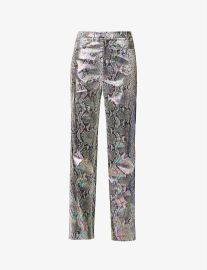 Rotate Fitted Python PU Pants at Selfridges