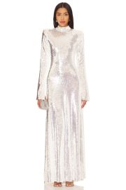 Rotate Sequin Gown in Bright White at Revolve