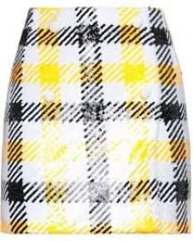 Rotate Straight Checked Skirt at Farfetch