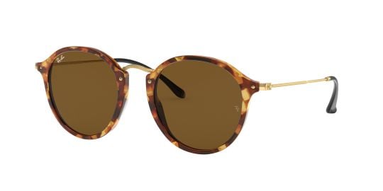 Round Fleck Sunglasses in Tortoise and Brown  Ray-Ban at Ray Ban