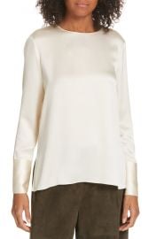 Round neck silk blouse at Nordstrom