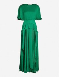 Rovana Ruffled Asymmetric Satin Dress by Maje at Selfridges