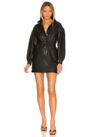 Rowan Long Sleeve Leather Shirtdress by All Saints at Revolve