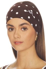 Rowen Rose Headband In Brown Polka Dots at Revolve