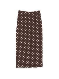 Rowen Rose Polka dot-pattern Slit Midi Skirt Brown at Farfetch