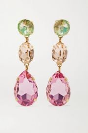 Roxanne Assoulin - Hip Hop But Not gold-tone Swarovski crystal clip earrings at Net A Porter