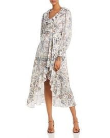 Roxie Ruffled  Striped Paisley Midi Dress by Maje at Bloomingdales