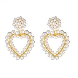 Roxy Heart Pearl Earrings at Haute