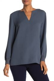 Roxy Split Neck Silk Blouse at Nordstrom Rack