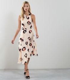 Roya Abstract Leopard Print Midi Dress by Reiss at Reiss