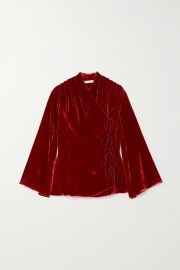 Roya velvet wrap top  at Net A Porter