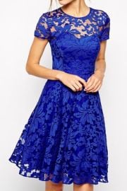 Royal Blue Fairy Lace Dress at Oasap