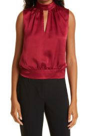 Rozanna Sleeveless Stretch Satin Blouse at Nordstrom