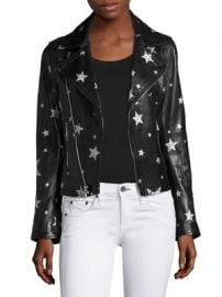 RtA - Nico Starred Raven Leather Biker Jacket at Saks Fifth Avenue