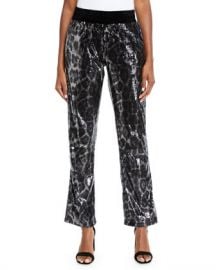 RtA Ash Sequin Leopard-Print Jogger Pants at Neiman Marcus