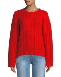 RtA Emmet Distressed Crewneck Sweater at Neiman Marcus