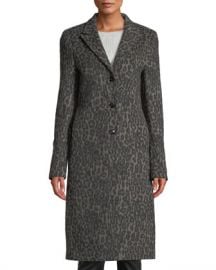 RtA Jamson Leopard-Print Wool Long Coat at Neiman Marcus