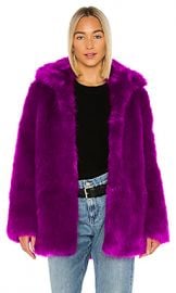 RtA Kate Faux Fur Jacket in Magenta from Revolve com at Revolve