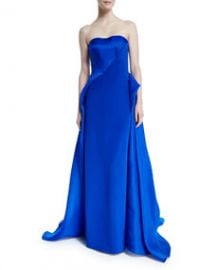 Rubin Singer Strapless Draped Ball Gown Royal at Neiman Marcus