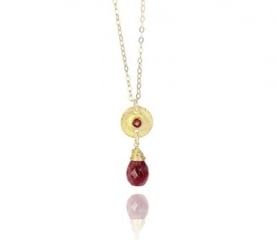 Ruby Gold Medallion Necklace at Abrau Jewelry