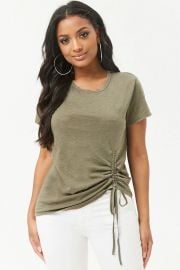 Ruched Drawstring Tee Forever 21 at Forever 21