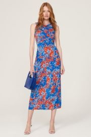 Ruched Floral Midi Dress by Atlein Collective Rent the Runway at Rent the Runway