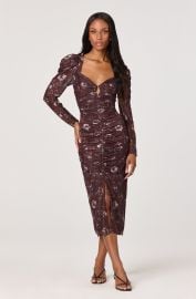 Ruched Mesh Midi Dress - ASTR the Label at ASTR The Label