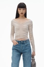 Ruched Pullover in CEMENT alexanderwang at Alexander Wang