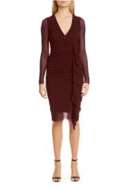 Ruched Ruffle Long Sleeve Dress at Nordstrom