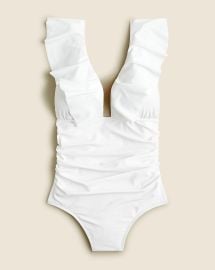 Ruched Ruffle One-piece Swimsuit For Women JCrew at J. Crew