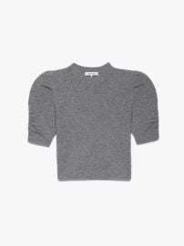 Ruched Sleeve Cashmere Sweater in Gris Heather FRAME at Frame