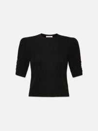 Ruched Sleeve Cashmere Sweater in Noir FRAME at Frame