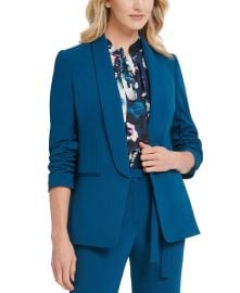 Ruched-Sleeve Open-Front Blazer by DKNY at Macys