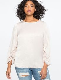 Ruched Sleeve Top by Eloquii at Eloquii