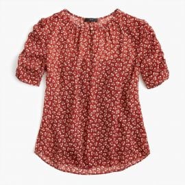 Ruched Sleeve Top in Sparkle Floral at J. Crew